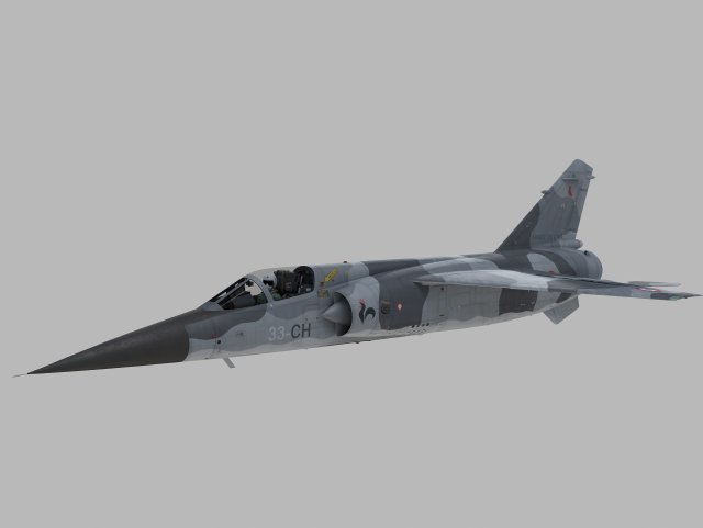 Dassault Mirage F-1 C 3D Model .c4d .max .obj .3ds .fbx .lwo .lw .lws
