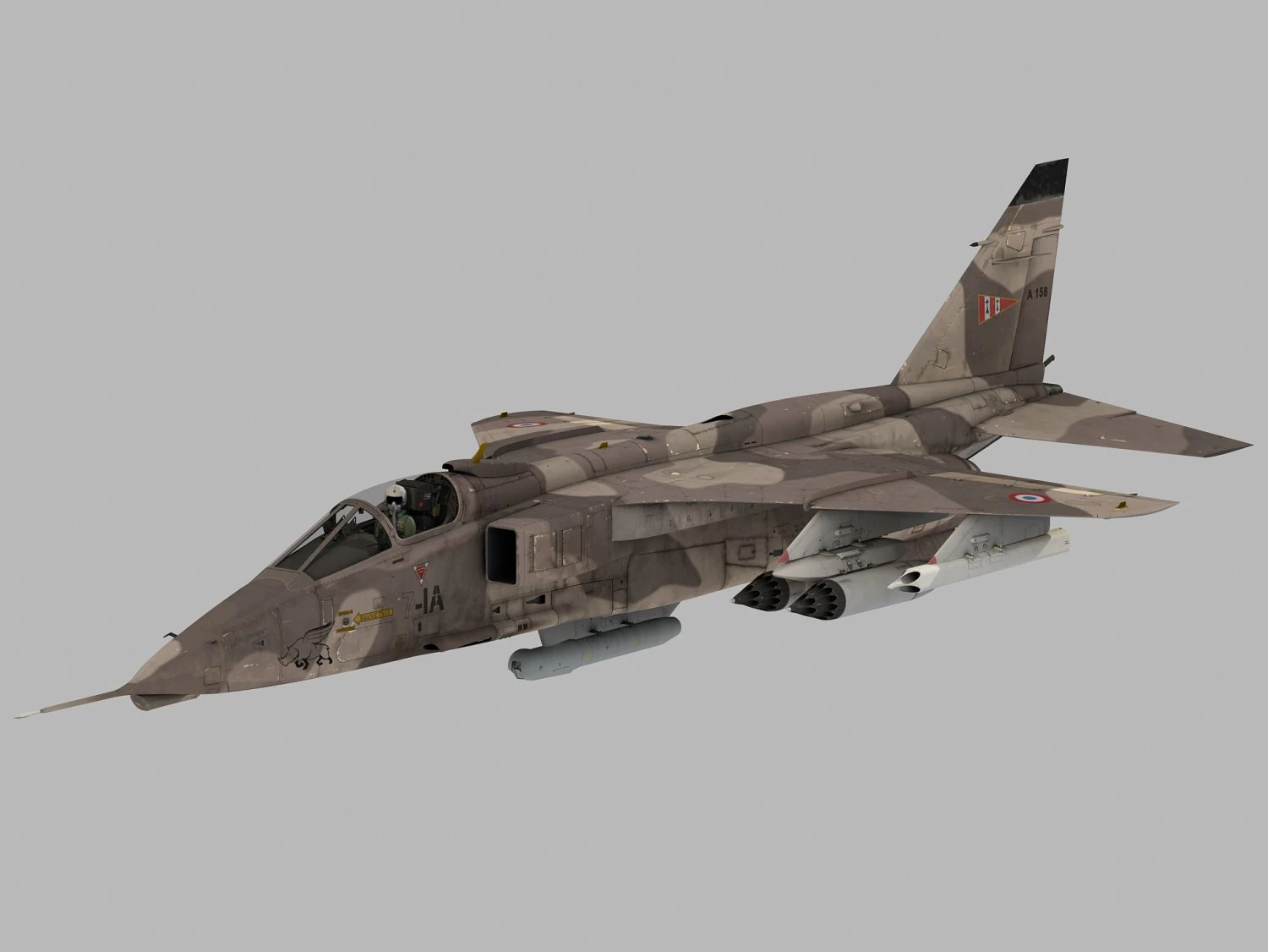 Sepecat Jaguar versione francese Modello 3D .c4d .max .obj .3ds .fbx .stl .blend