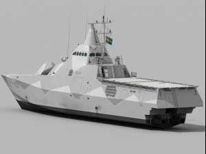 Visby Class Corvette 3D Model