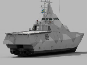 Visby Class Corvette 3D Model