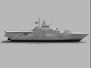Visby Class Corvette 3D Model