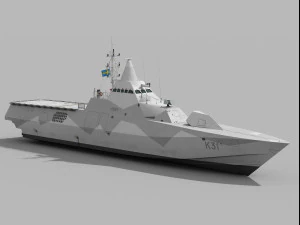 Visby Class Corvette 3D Model