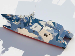 Type 22 Houbei class missile boat 3D Model