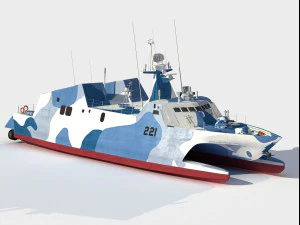 Type 22 Houbei class missile boat 3D Model