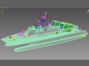 Type 22 Houbei class missile boat 3D Model