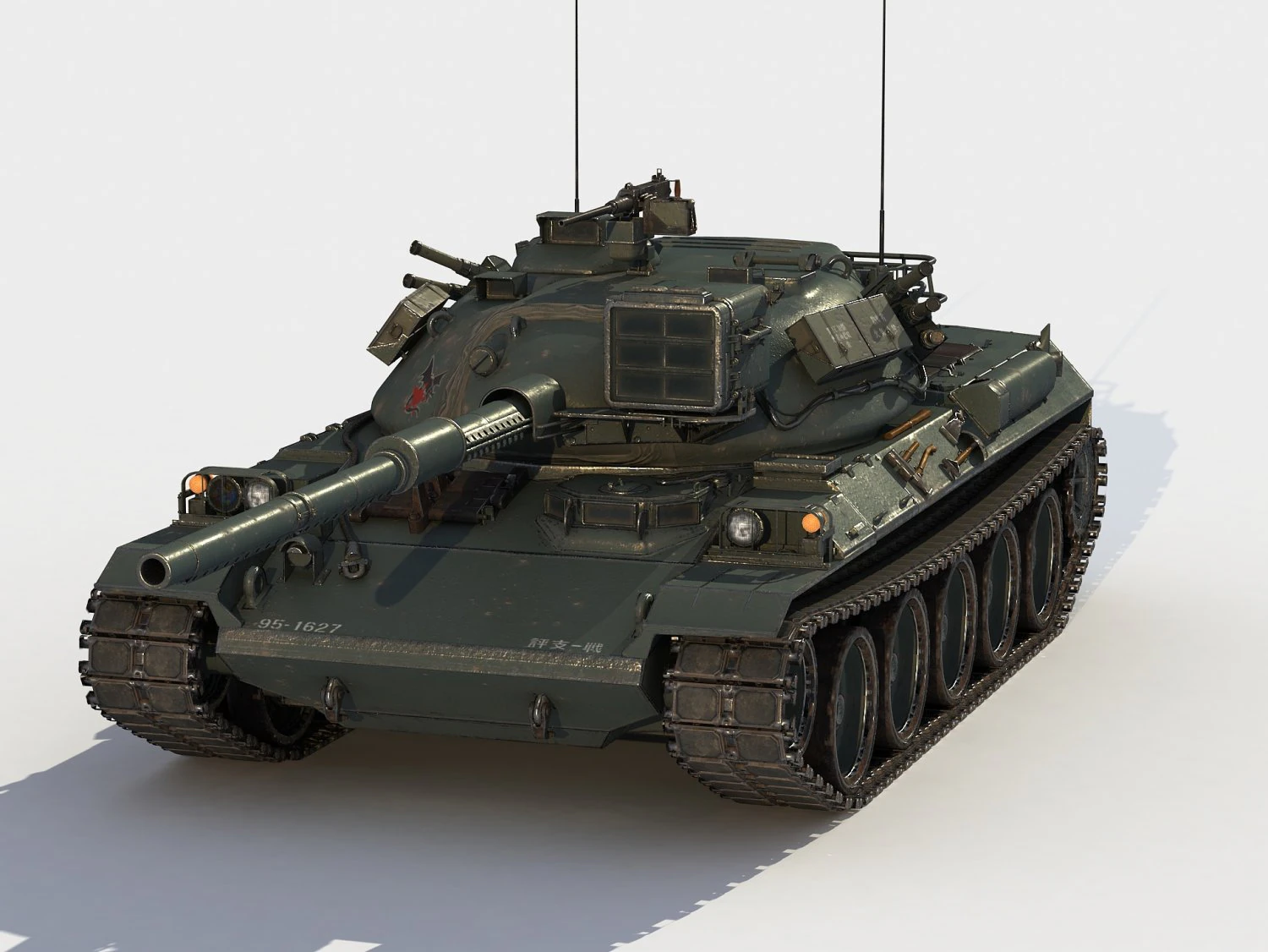 Type 74-tank 3D Model .c4d .max .obj .3ds .fbx .stl .blend 