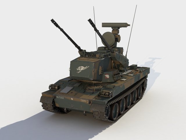 Type 87 self-propelled anti-aircraft gunner 3D Model .c4d .max .obj .3ds .fbx .stl .blend 