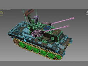 Type 87 self-propelled anti-aircraft gunner 3D Model