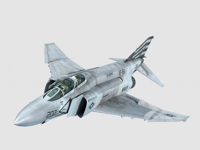 McDonnell Douglas F-4 S Phantom II 3D Model .c4d .max .obj .3ds .fbx .stl .blend 