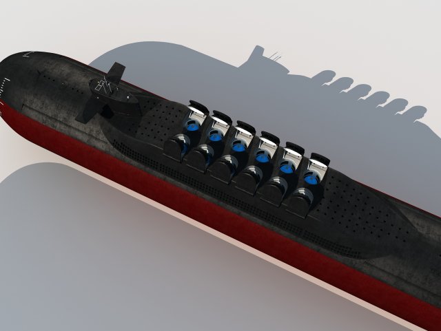 Type 094 Jin Class Submarine Modèle 3D .c4d .max .obj .3ds .fbx .stl .blend 