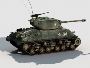 M-4A3E8 Sherman Easy Eight 3D Model