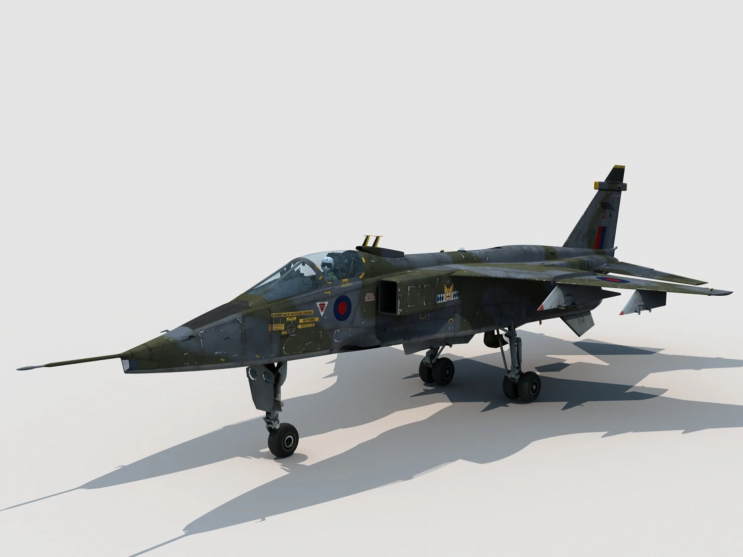 SEPECAT Jaguar versione britannica Modello 3D .c4d .max .obj .3ds .fbx .stl .blend