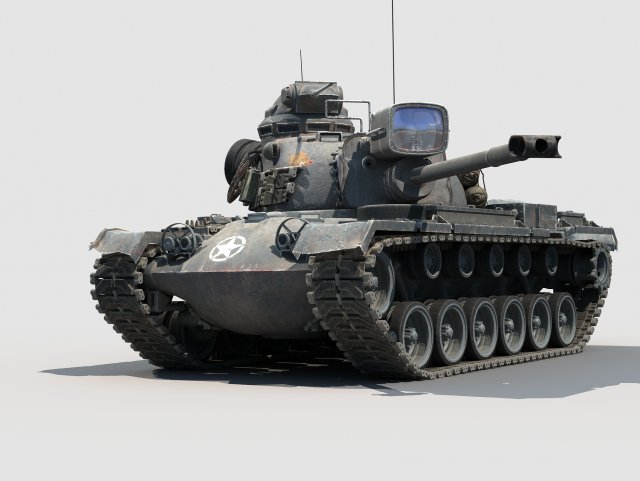 M-48 A3 Patton 3D 模型 .c4d .max .obj .3ds .fbx .stl .blend 