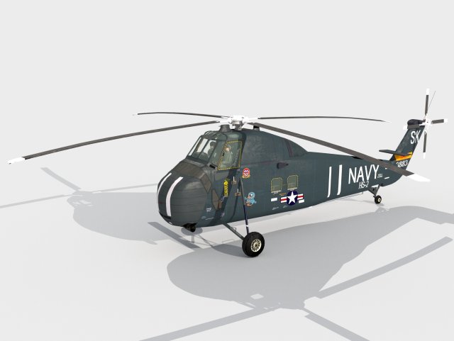 Sikorsky SH-34 Choctaw Modello 3D .c4d .max .obj .3ds .fbx .stl .blend 