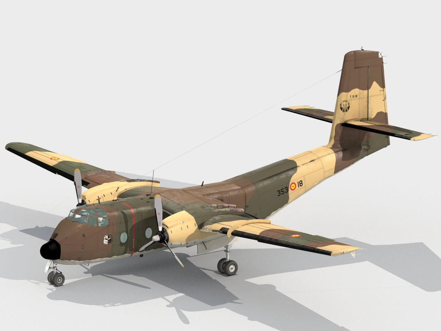 DeHavilland Canada DHC-4 A Caribou 3D Model .c4d .max .obj .3ds .fbx .stl .blend 