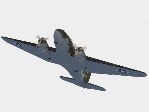 Curtiss C-46 Commando 3D Model