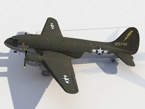 Curtiss C-46 Commando 3D Model