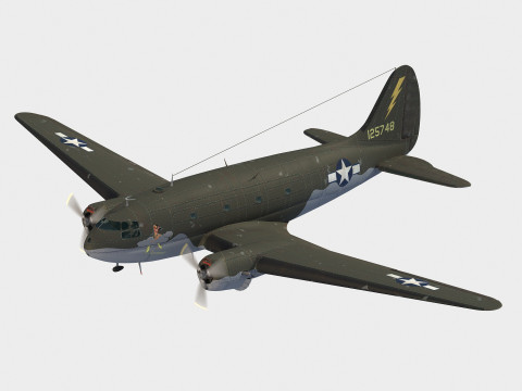 Curtiss C-46 Commando 3Dモデル
