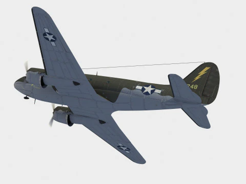 Curtiss C-46 Commando 3D Model