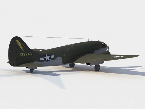 Curtiss C-46 Commando 3D Model