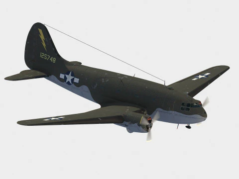 Curtiss C-46 Commando 3D Model