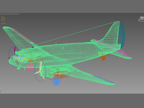 Curtiss C-46 Commando 3Dモデル