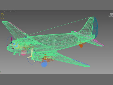 Curtiss C-46 Commando 3D Model