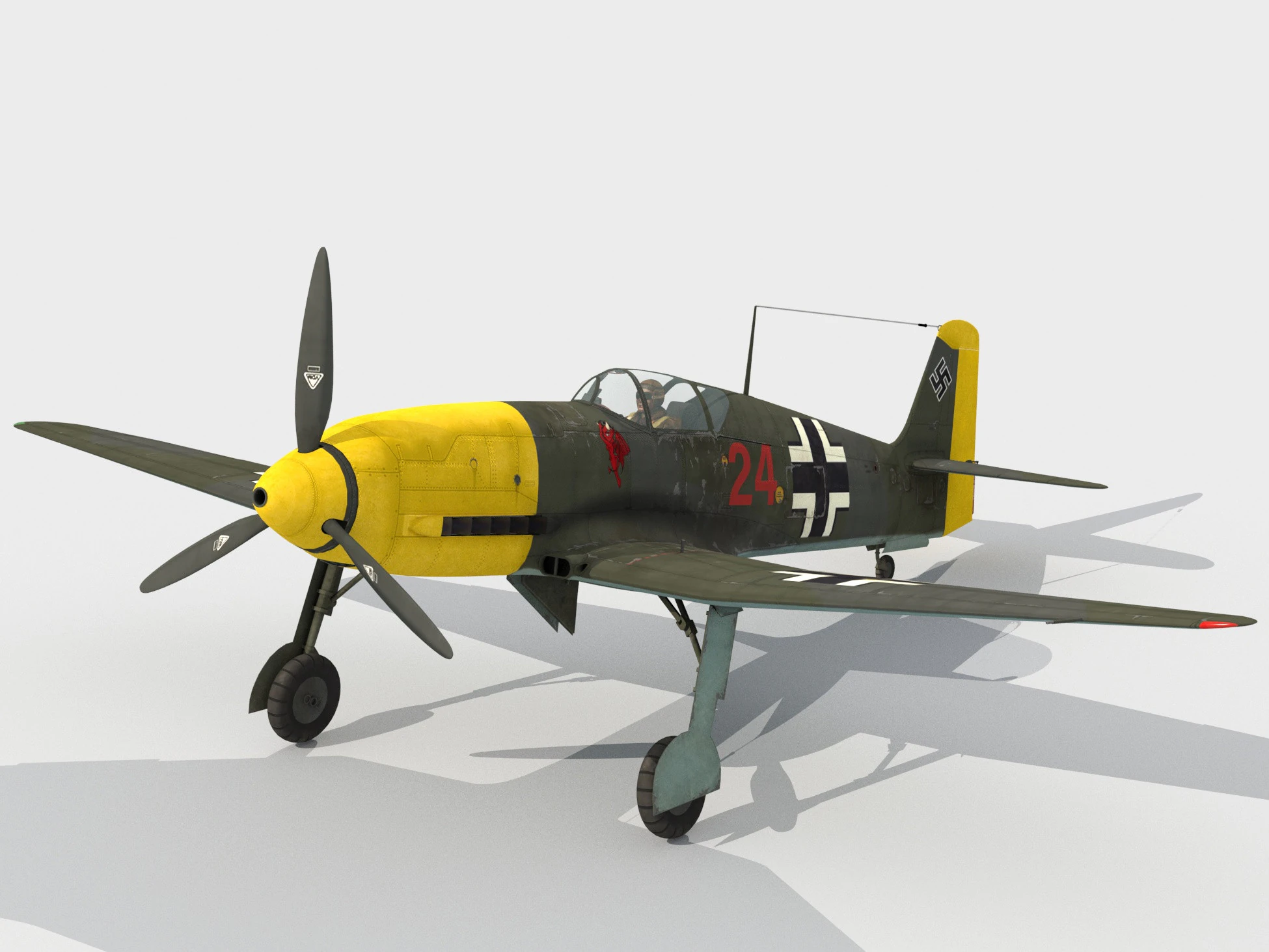 Heinkel He-100 3D Model .c4d .max .obj .3ds .fbx .stl .blend 