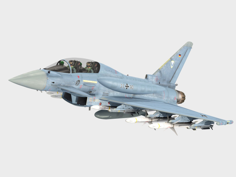 Eurofighter Tranche 4 Quadriga project Two seater version AEW 3D Model .c4d .max .obj .3ds .fbx .stl .blend 