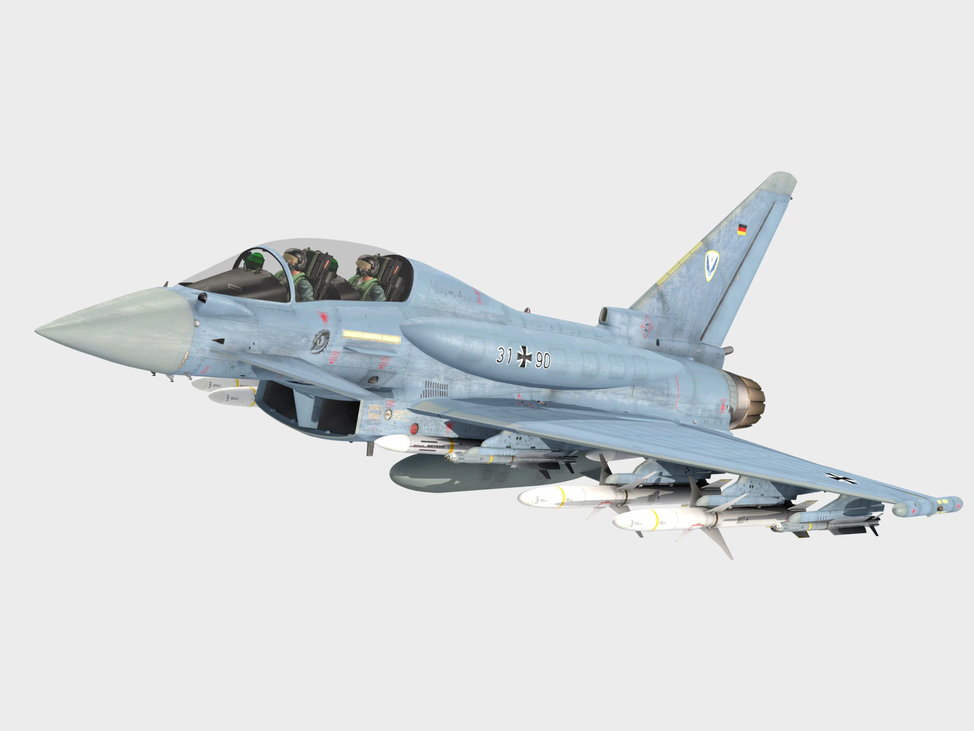 Progetto Eurofighter Tranche 4 Quadriga Versione biposto AEW Modello 3D .c4d .max .obj .3ds .fbx .stl .blend