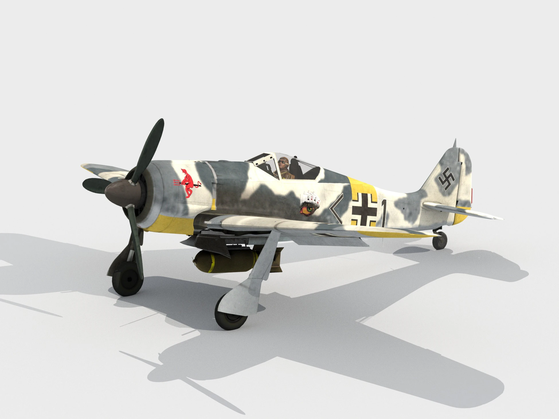Focke-Wulf Fw190 A5 U Modelo 3D .c4d .max .obj .3ds .fbx .stl .blend
