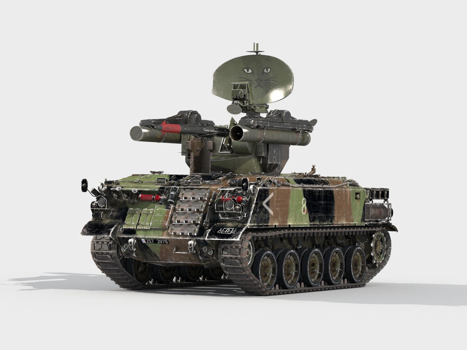 AMX-30 Roland 1 3D Model .c4d .max .obj .3ds .fbx .stl .blend 