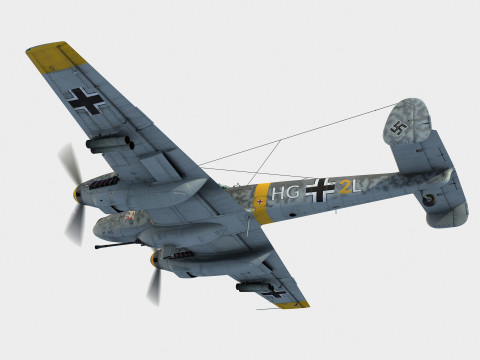Messerschmitt Bf-110 G 3D 模型