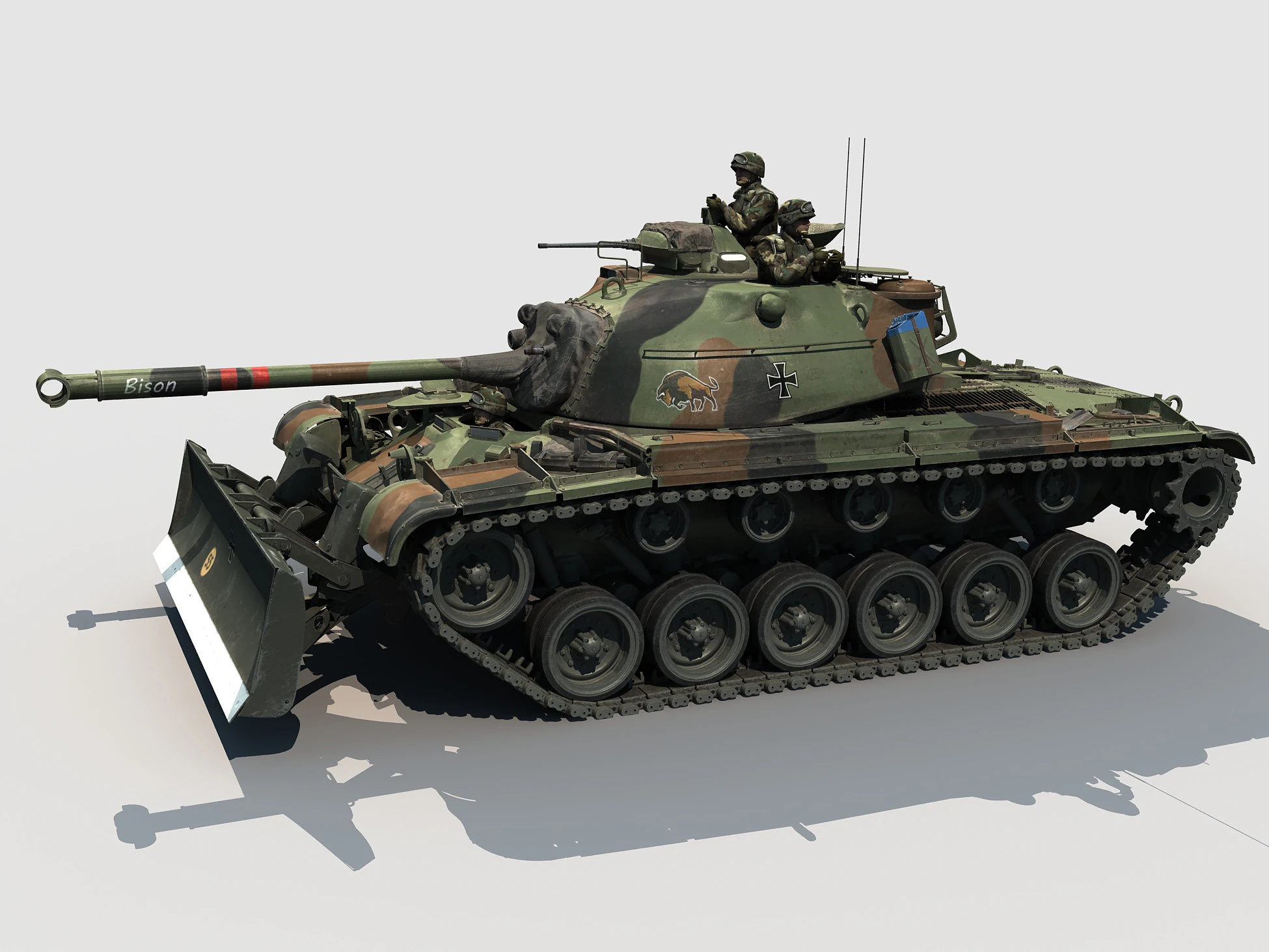 M-48A2 Raumpanzer 3D Model .c4d .max .obj .3ds .fbx .stl .blend 