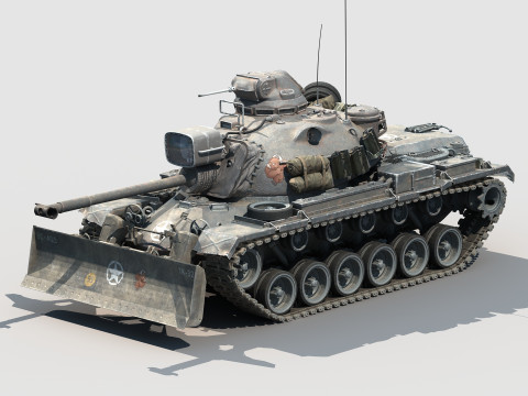 M48A3 Bulldozer Modelo 3D
