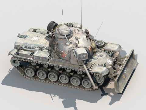 M48A3 Bulldozer Modello 3D