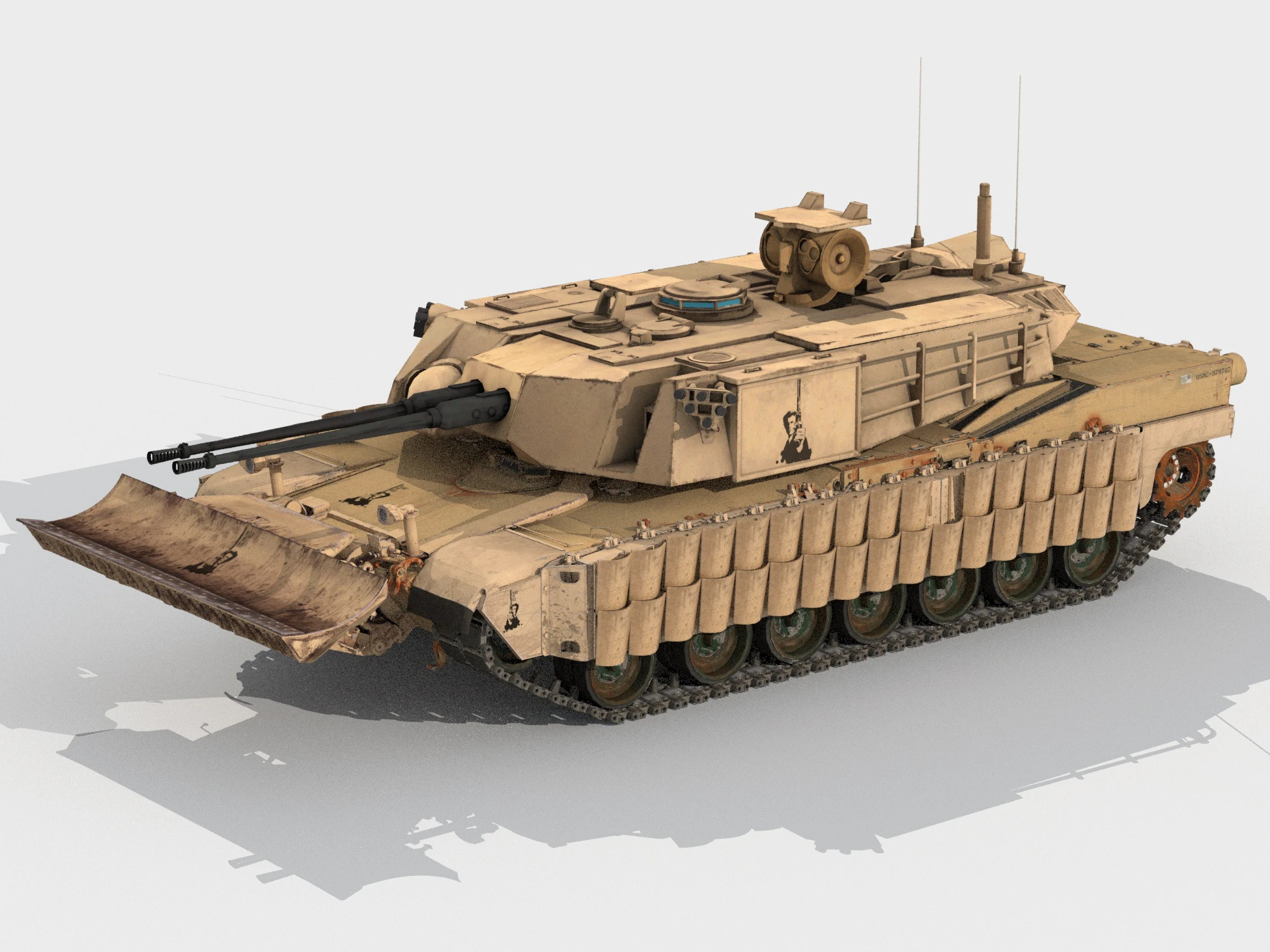 M-1 Abrams AGDS 3D Model .c4d .max .obj .3ds .fbx .stl .blend 