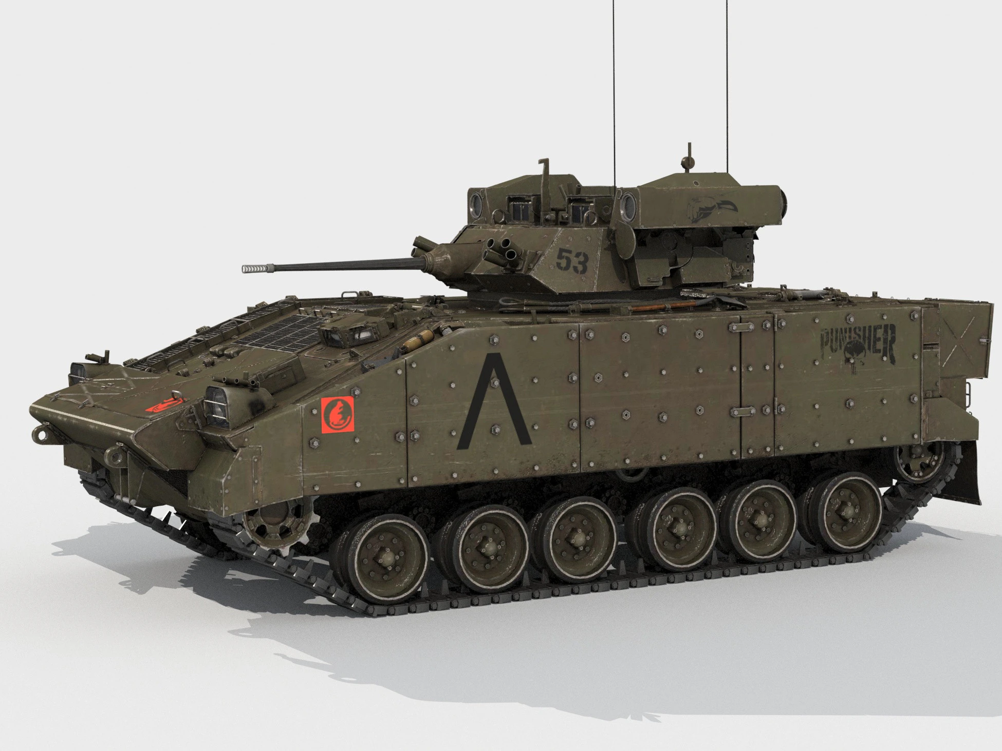 Improved FV510 Warrior IFV 3D Model .c4d .max .obj .3ds .fbx .stl .blend