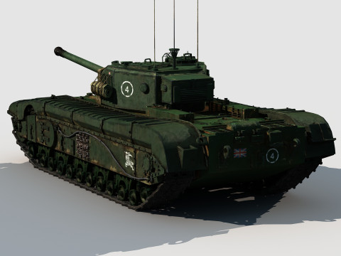 Black Prince british tank prototype 3D Model