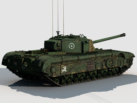 Black Prince british tank prototype 3D Model