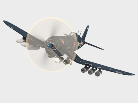 Vought Cors&aacute;rio F4U4 Modelo 3D