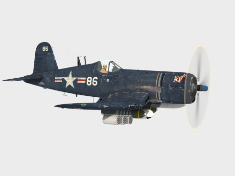 Vought Corsair F4U4 Model 3D