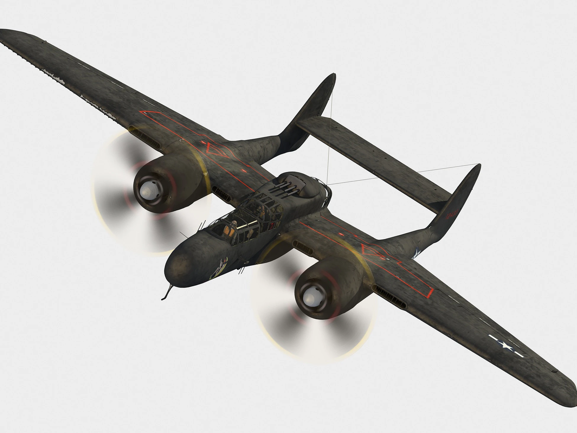 Northrop P-61 vedova nera Modello 3D .c4d .max .obj .3ds .fbx .stl .blend 