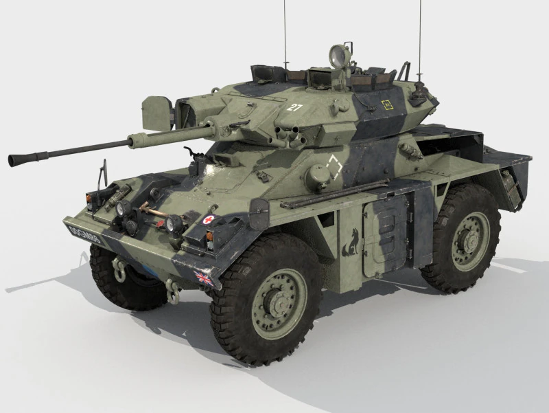 Ve&iacute;culo blindado de reconhecimento FV721 Fox Modelo 3D .c4d .max .obj .3ds .fbx .stl .blend 