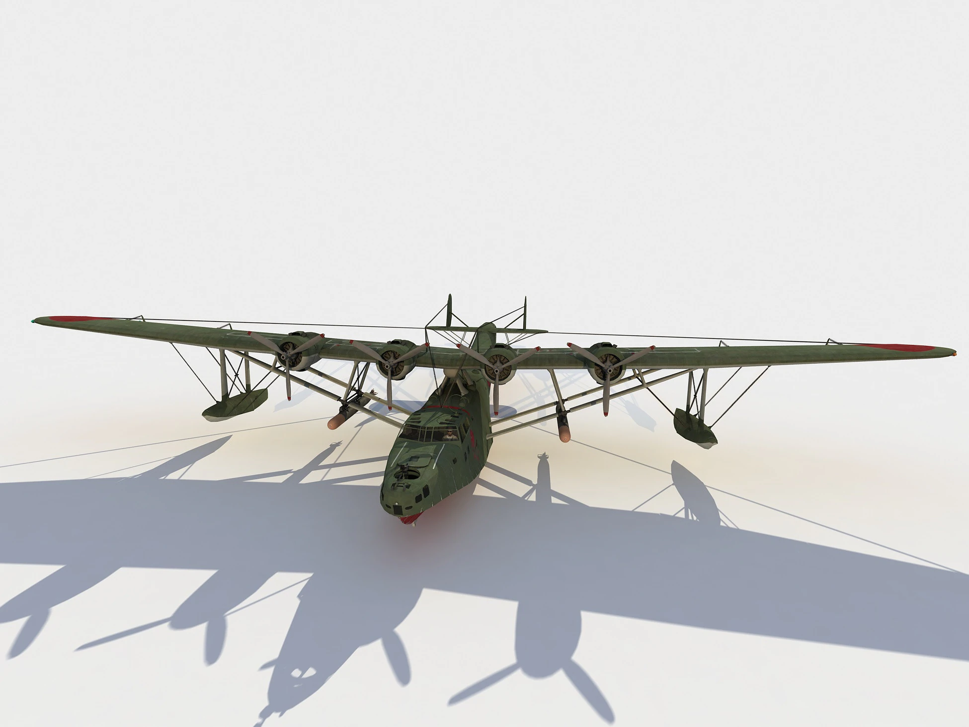 Kawanishi H6K4 Mavis 3D Model .c4d .max .obj .3ds .fbx .stl .blend 