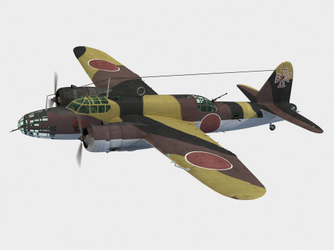 Nakajima Ki-49 Donryu Modelo 3D