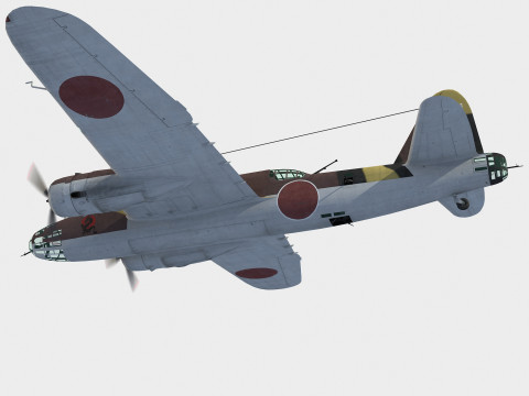 Nakajima Ki-49 Donryu Modelo 3D