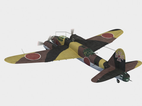 Nakajima Ki-49 Donryu Modelo 3D