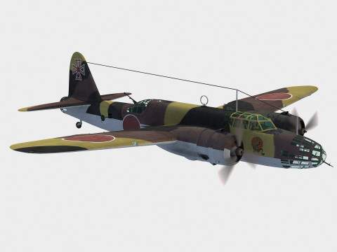 Nakajima Ki-49 Donryu Modelo 3D