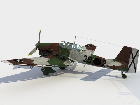 Junkers Ju-87 B 2 Stuka 3D मॉडल